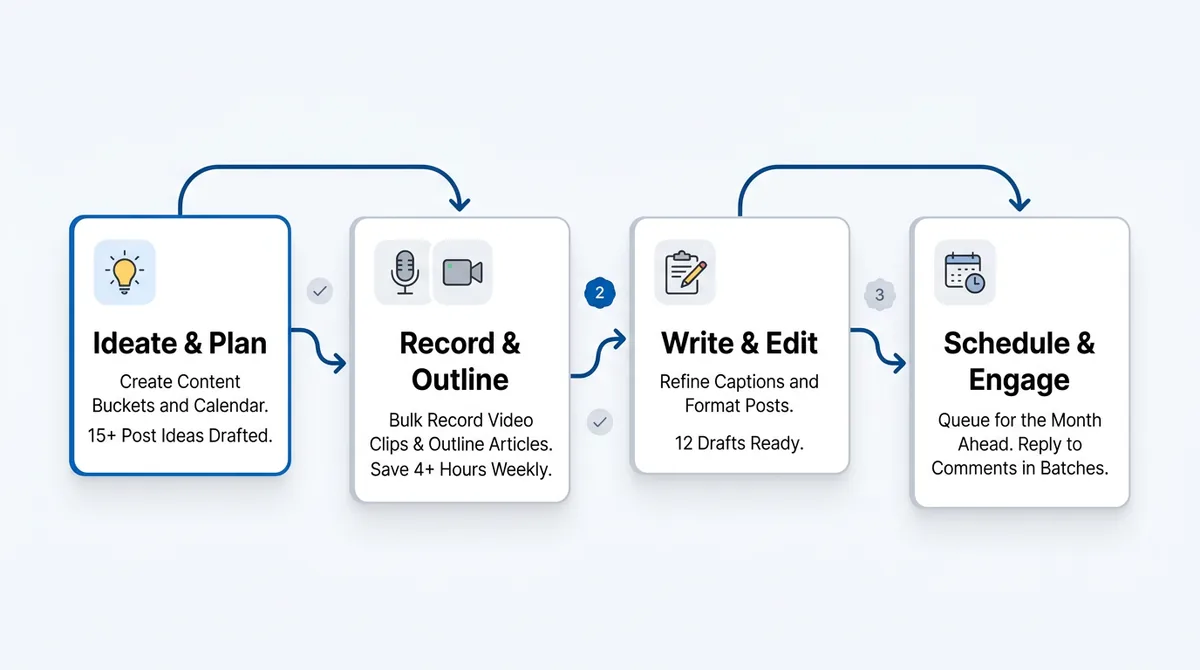 The 3-Part LinkedIn Batching Content Workflow System