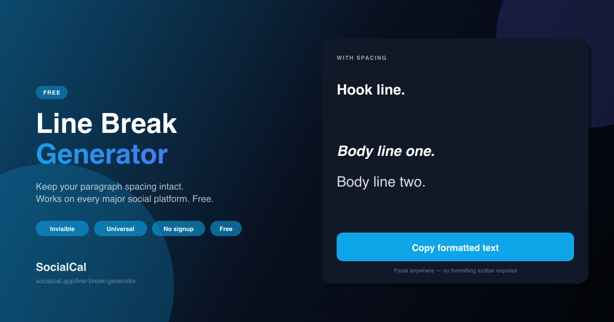 Line Break Generator — Add Real Paragraph Spacing to Social Posts (Free ...