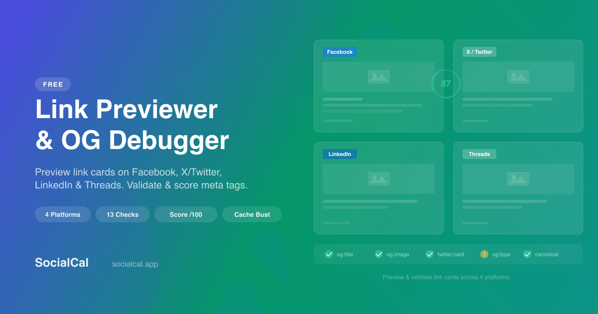Free Open Graph Debugger & Link Preview Checker — OG Tag Validator ...