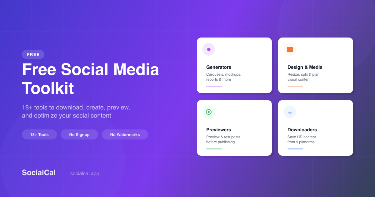 Social Tools Extension Free Social Media Tools | SocialCal