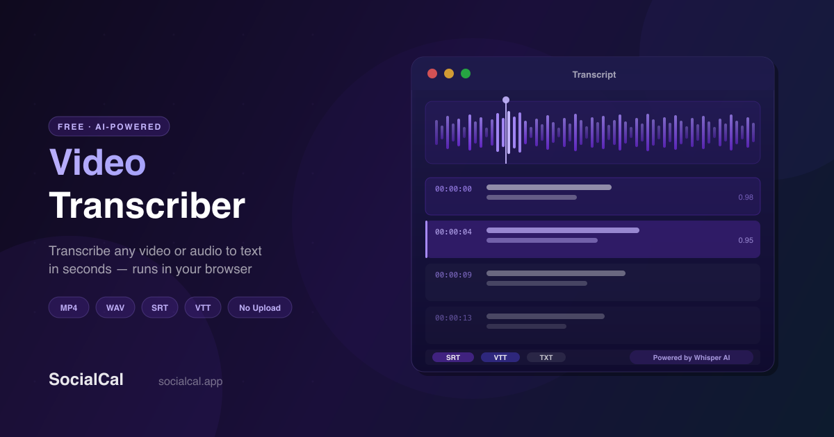 Free Video Transcriber — Transcribe Video to Text Online with AI ...